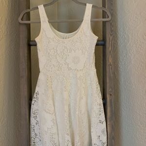 White lace mini dress